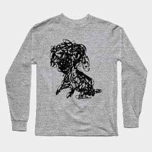 [BoutBoutBout] One Take Painting_Black Poodle "Haeduk" Long Sleeve T-Shirt